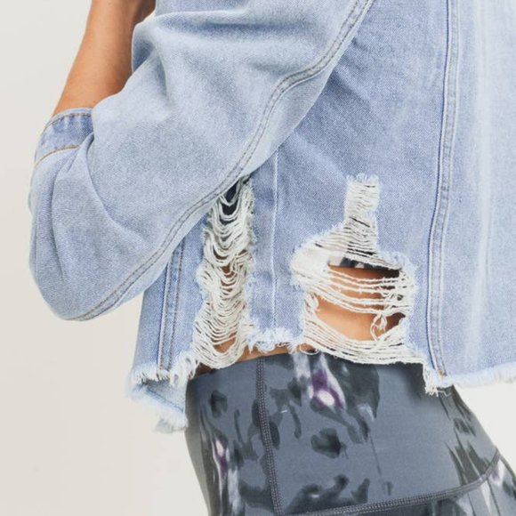 Mono B Puffed Cropped Denim Jacket - Picture 3 of 12